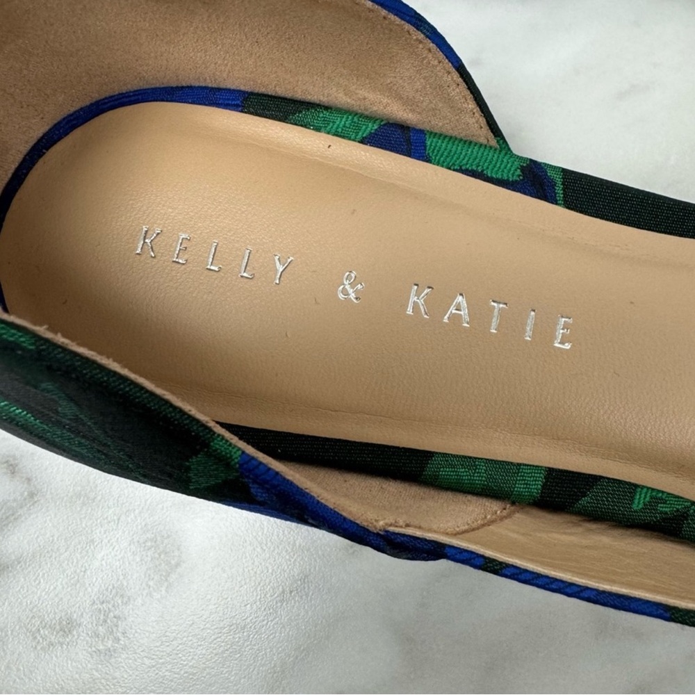 Katie & Kelly Floral Plaid d'Orsay Flats - Size 9 - Picture 5 of 8